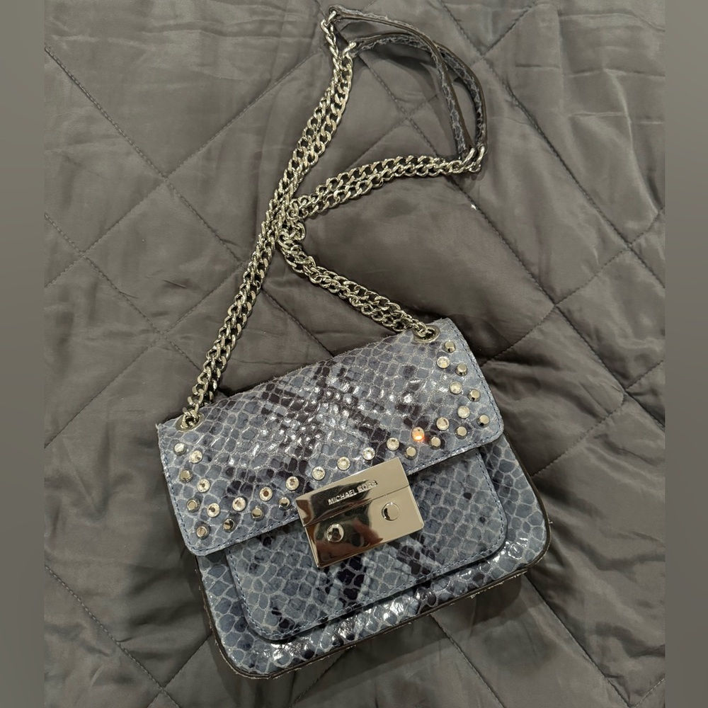 Michael Kors leather snakeskin print cross body bag